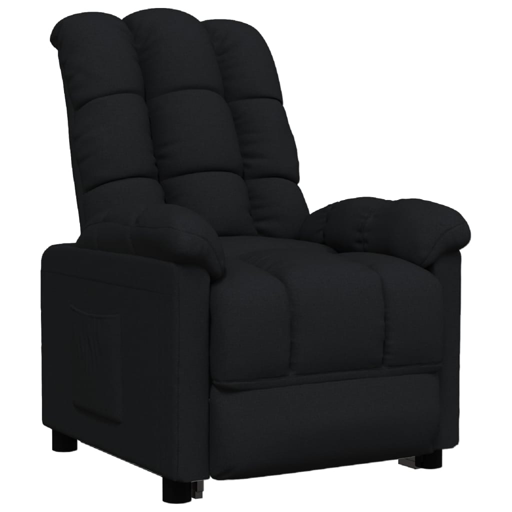 Fauteuil verstelbaar stof zwart