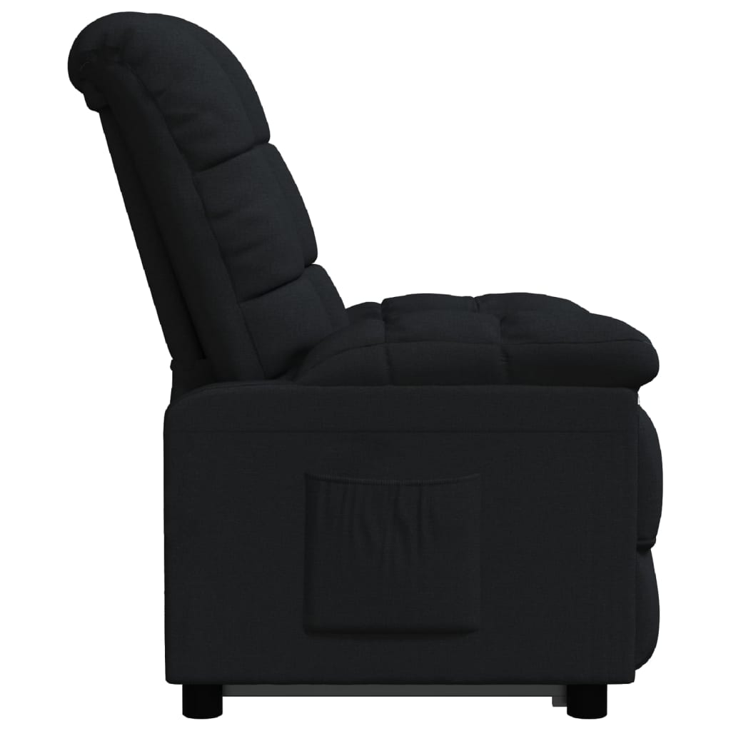 Fauteuil verstelbaar stof zwart