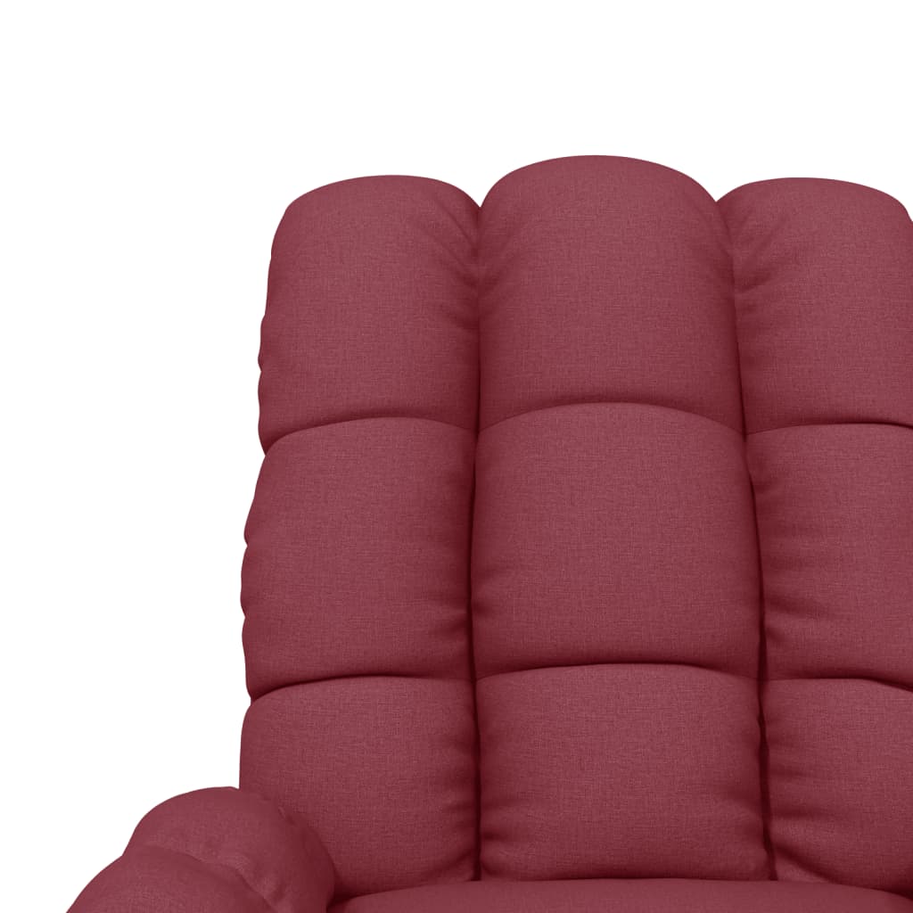 Fauteuil verstelbaar stof wijnrood