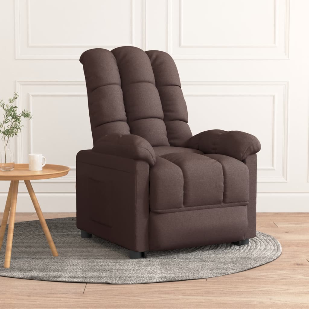 Fauteuil verstelbaar stof donkerbruin