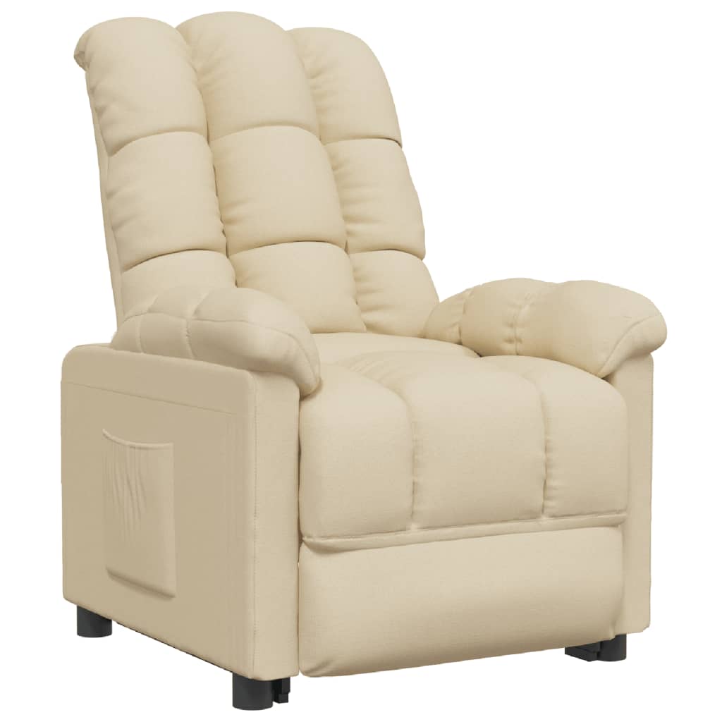 Fauteuil verstelbaar stof crèmekleurig