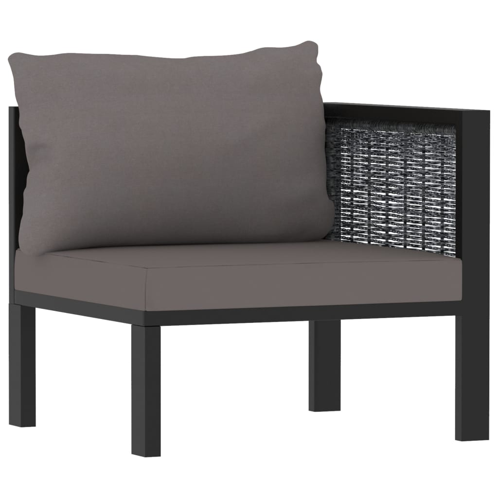 Hoekbank Sectioneel Met Linkerarmleuning Poly Rattan Antraciet 1 Donkergrijs