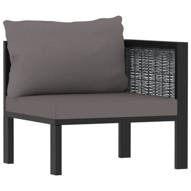Hoekbank Sectioneel Met Linkerarmleuning Poly Rattan Antraciet 1 Donkergrijs
