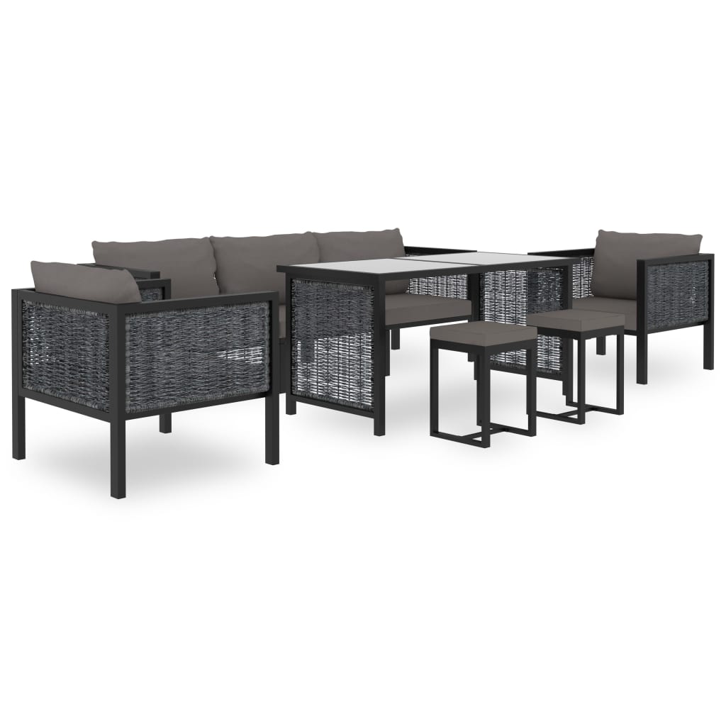 Hoekbank Sectioneel Met Linkerarmleuning Poly Rattan Antraciet 1 Donkergrijs