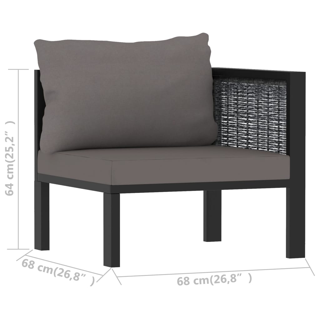 Hoekbank Sectioneel Met Linkerarmleuning Poly Rattan Antraciet 1 Donkergrijs