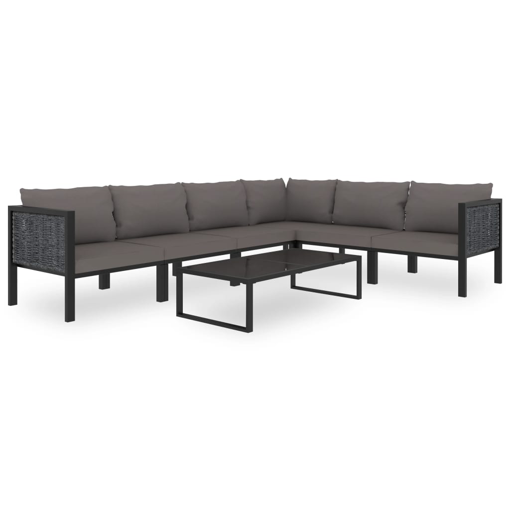 Hoekbank Sectioneel Met Linkerarmleuning Poly Rattan Antraciet 1 Donkergrijs