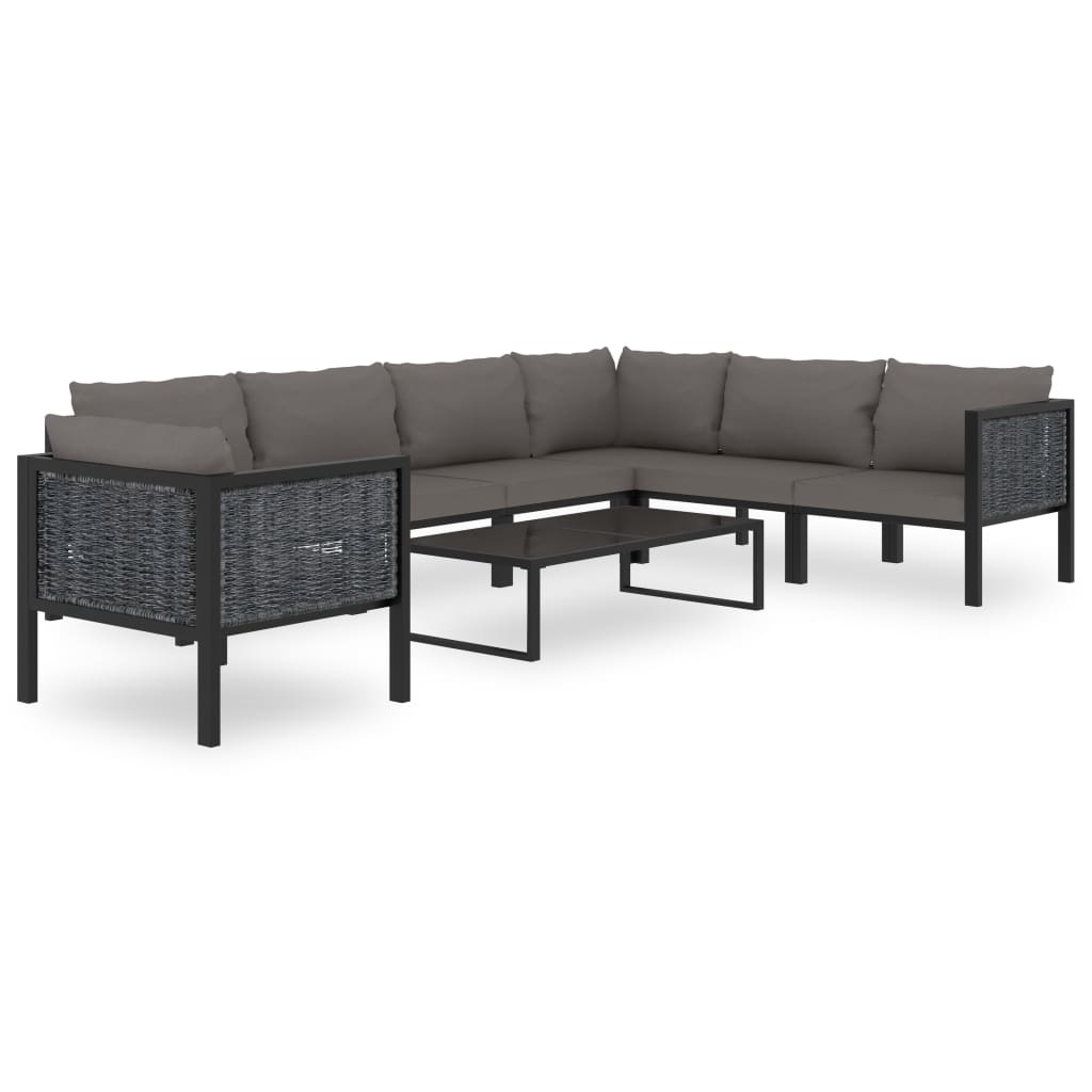 Hoekbank Sectioneel Met Linkerarmleuning Poly Rattan Antraciet 1 Donkergrijs