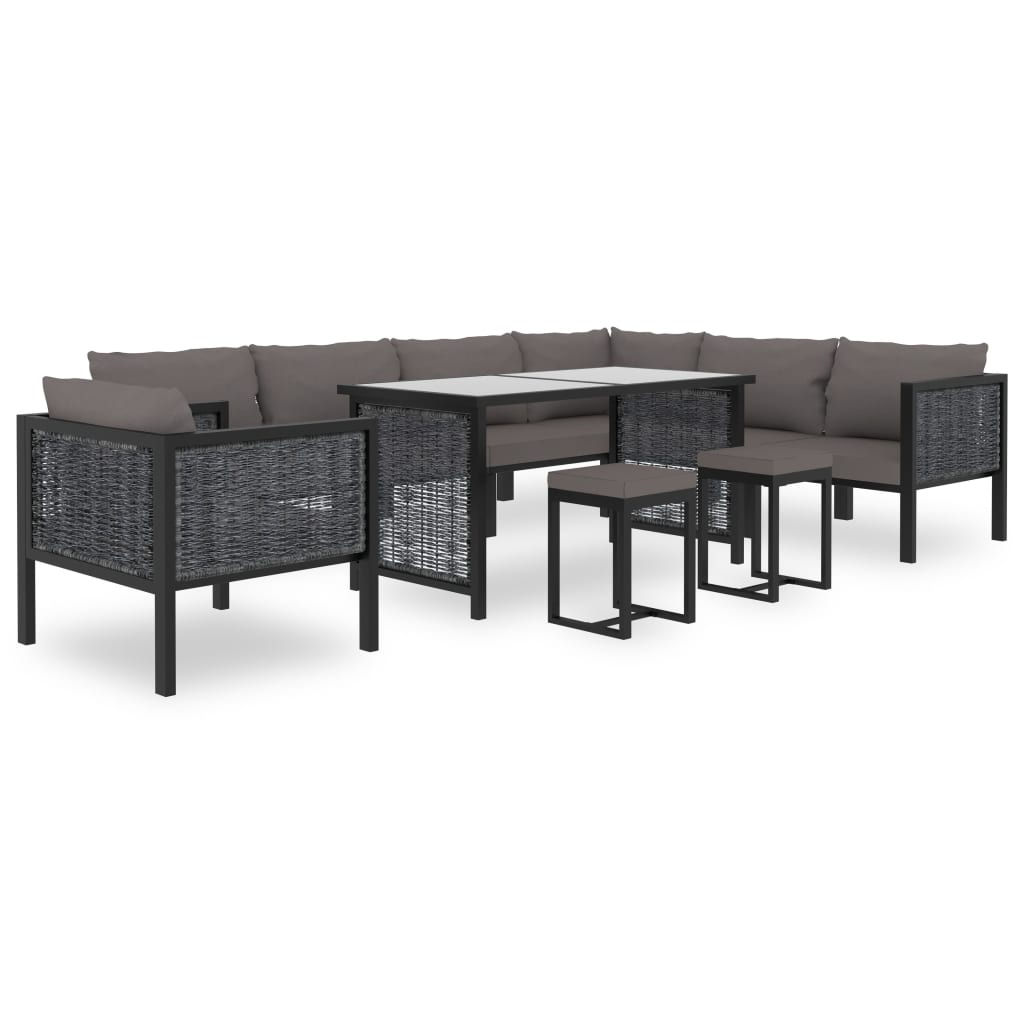 Hoekbank Sectioneel Met Linkerarmleuning Poly Rattan Antraciet 1 Donkergrijs