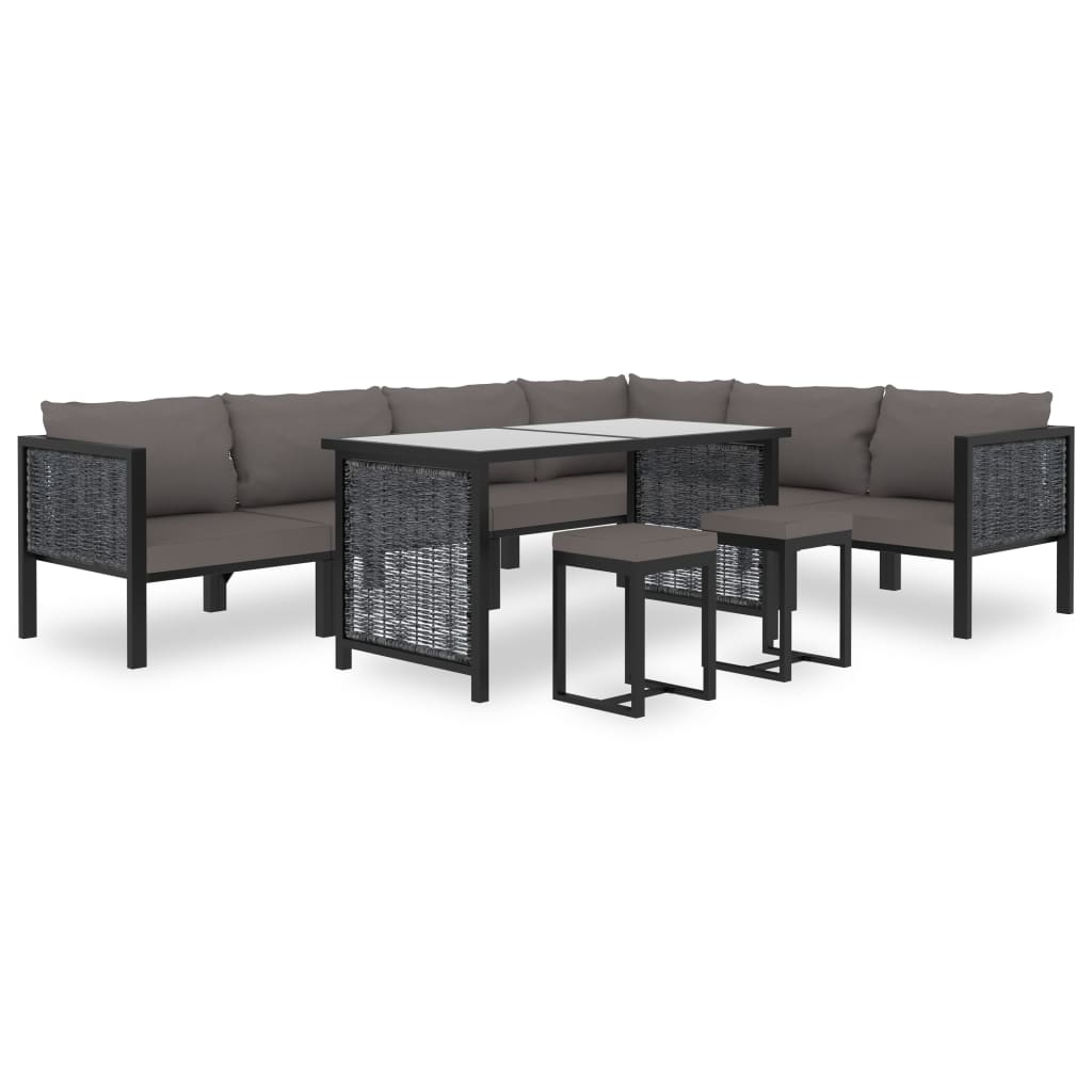 Hoekbank Sectioneel Met Linkerarmleuning Poly Rattan Antraciet 1 Donkergrijs