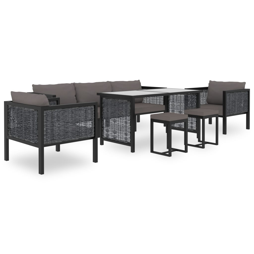 Hoekbank Sectioneel Met Linkerarmleuning Poly Rattan Antraciet 1 Donkergrijs
