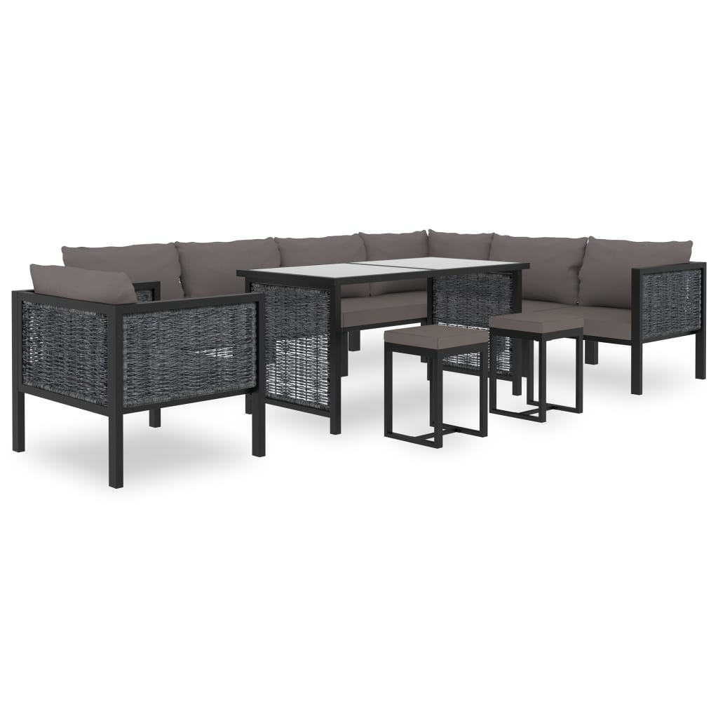 Hoekbank Sectioneel Met Linkerarmleuning Poly Rattan Antraciet 1 Donkergrijs