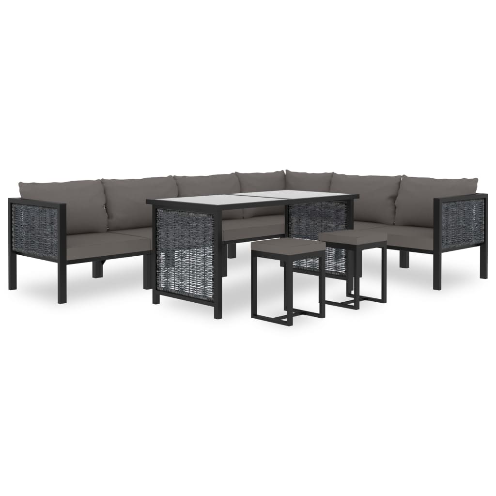 Hoekbank Sectioneel Met Linkerarmleuning Poly Rattan Antraciet 1 Donkergrijs