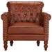 Fauteuil echt geitenleer bruin