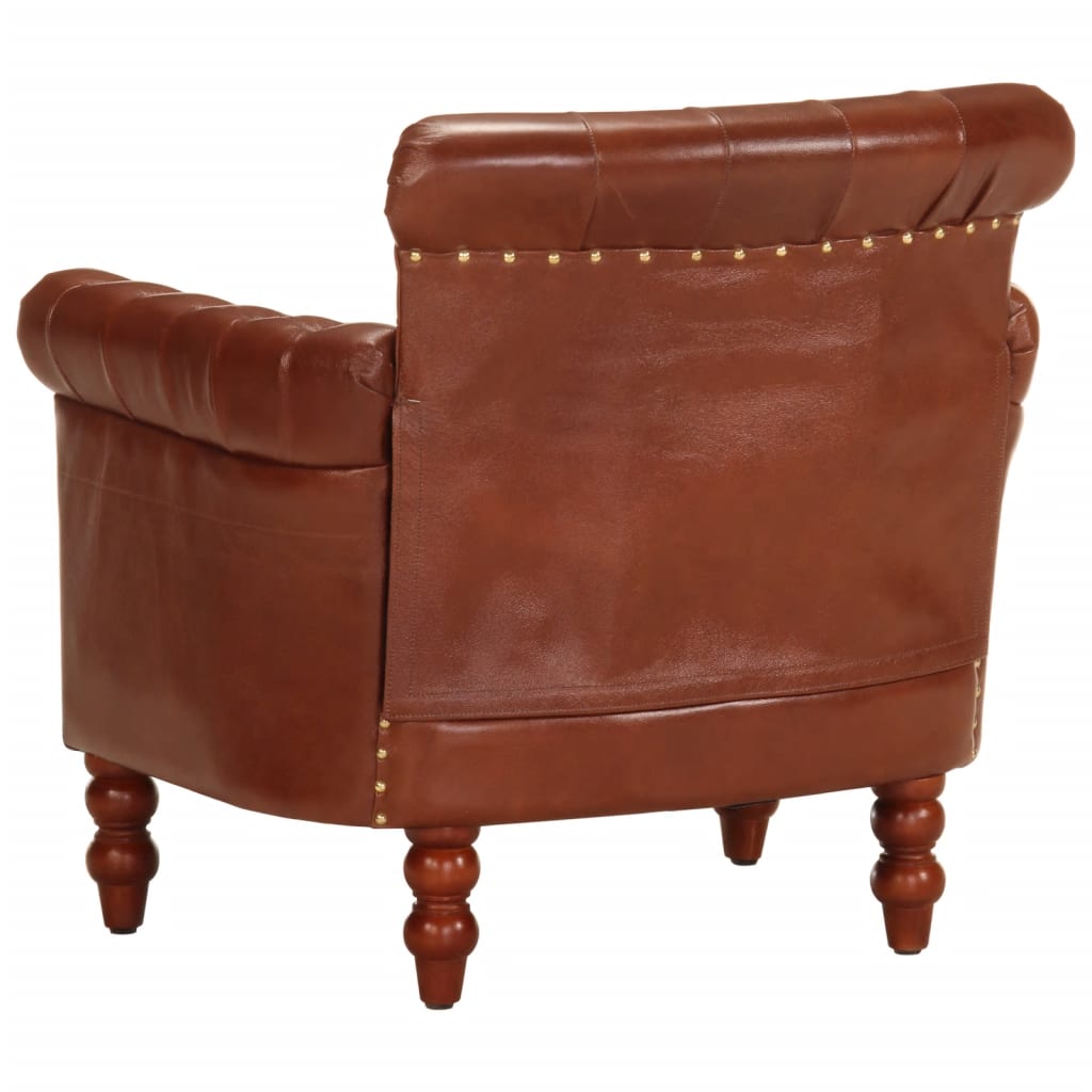Fauteuil echt geitenleer bruin