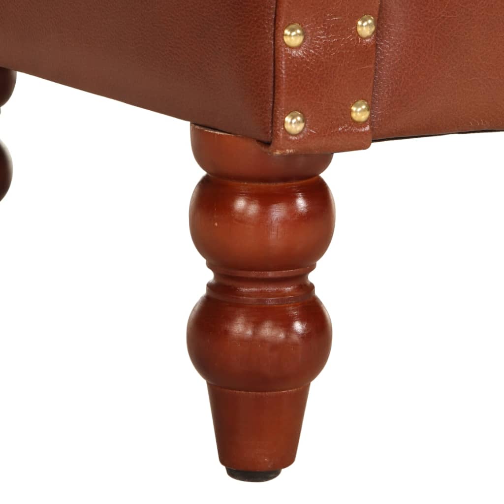Fauteuil echt geitenleer bruin