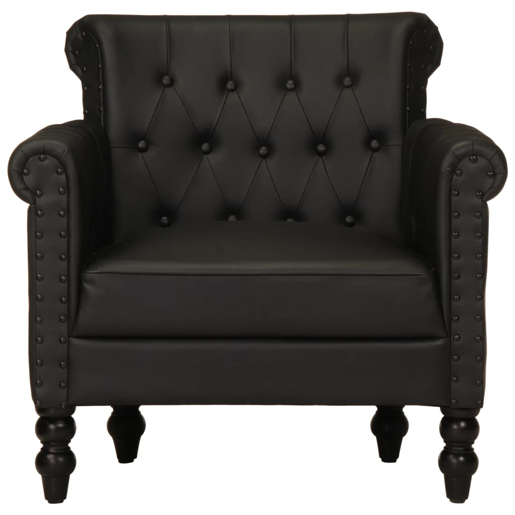 Fauteuil echt geitenleer zwart