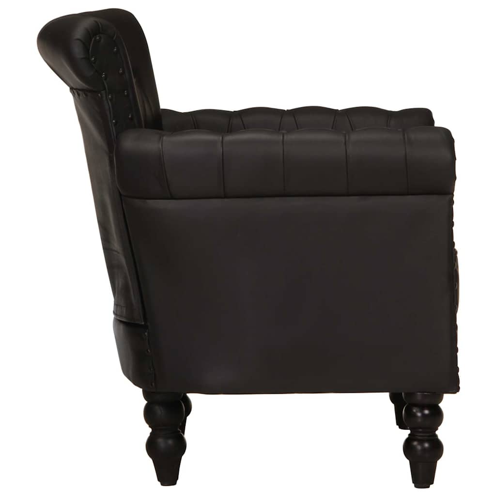 Fauteuil echt geitenleer zwart