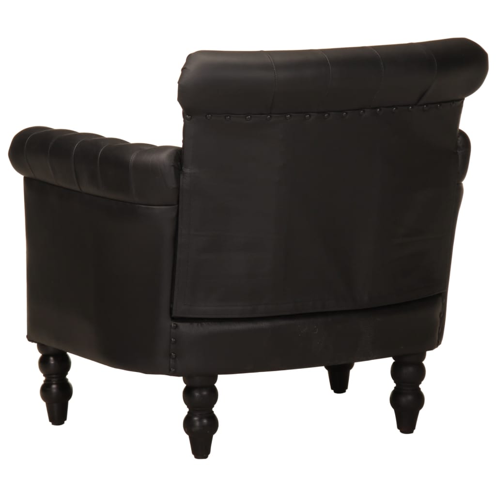 Fauteuil echt geitenleer zwart
