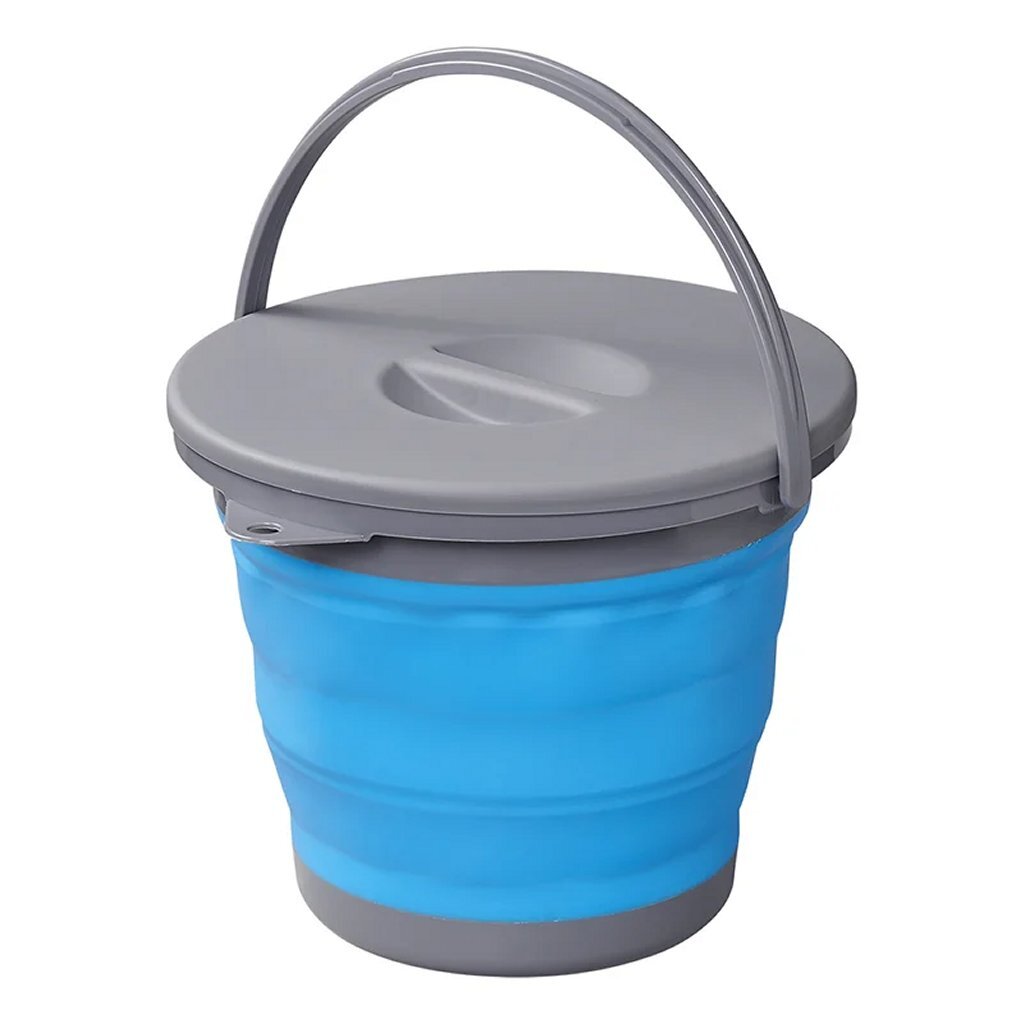 Proplus Emmer Opvouwbaar Met Deksel 5L Blauw/Grijs