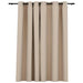 Gordijn linnen-look verduisterend met ogen 290x245 cm beige