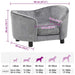 Hondenbank 69x49x40 cm pluche grijs