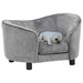 Hondenbank 69x49x40 cm pluche grijs