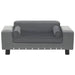 Hondenbank 81x43x31 cm pluche en kunstleer grijs