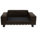 Hondenbank 81x43x31 cm pluche en kunstleer bruin