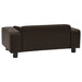 Hondenbank 81x43x31 cm pluche en kunstleer bruin