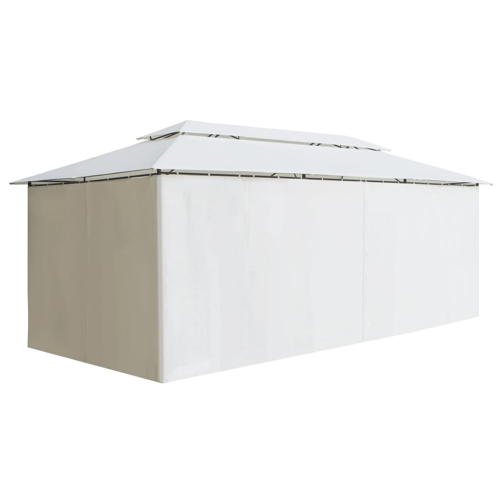 Prieel met gordijnen 180g/m² 600x298x270 cm wit