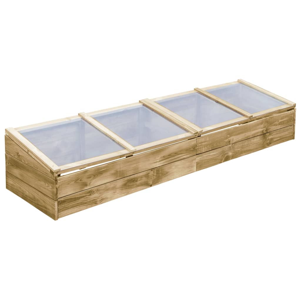Kweekkassen 2 st 200x50x35 cm geïmpregneerd grenenhout