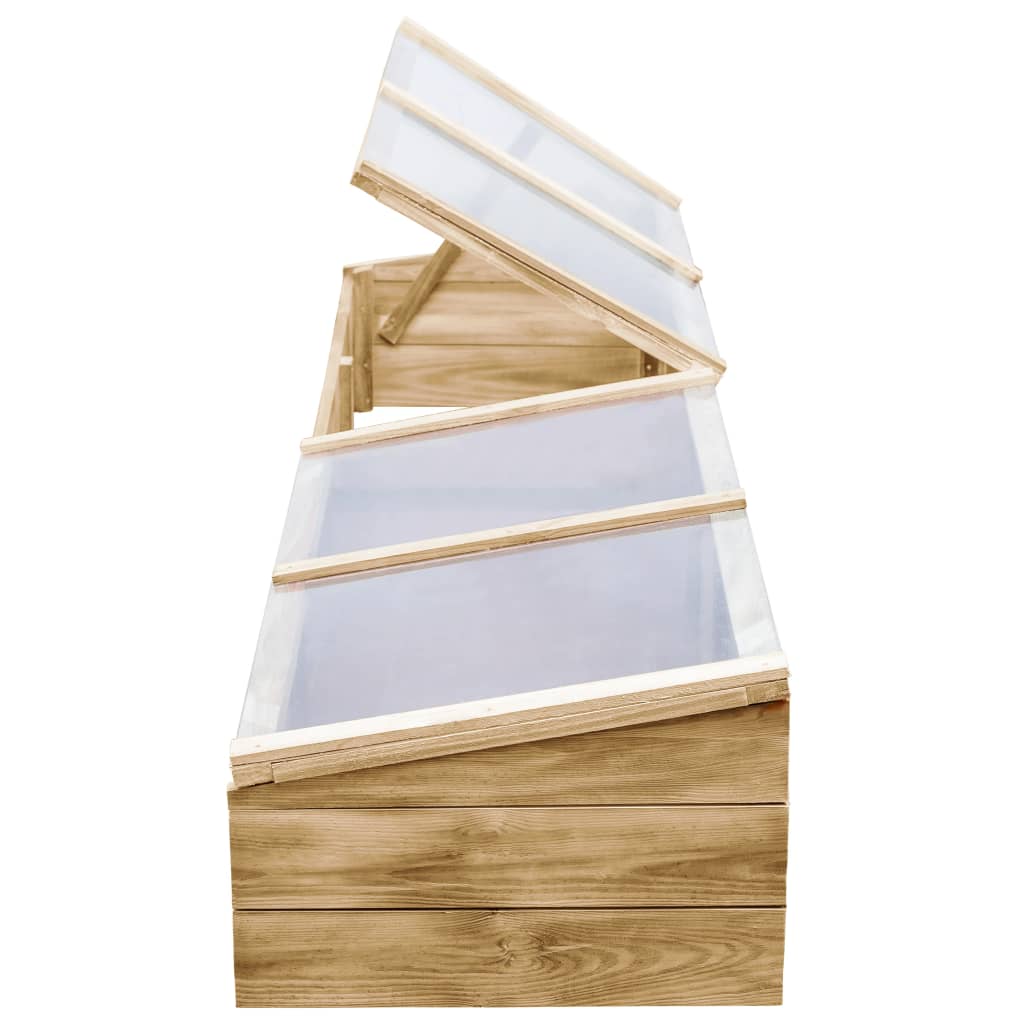 Kweekkassen 2 st 200x50x35 cm geïmpregneerd grenenhout