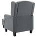 Fauteuil met voetenbankje stof lichtgrijs