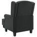 Fauteuil met voetenbankje stof donkergrijs
