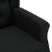 Fauteuil met voetenbankje stof zwart