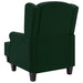 Fauteuil met voetenbankje stof donkergroen