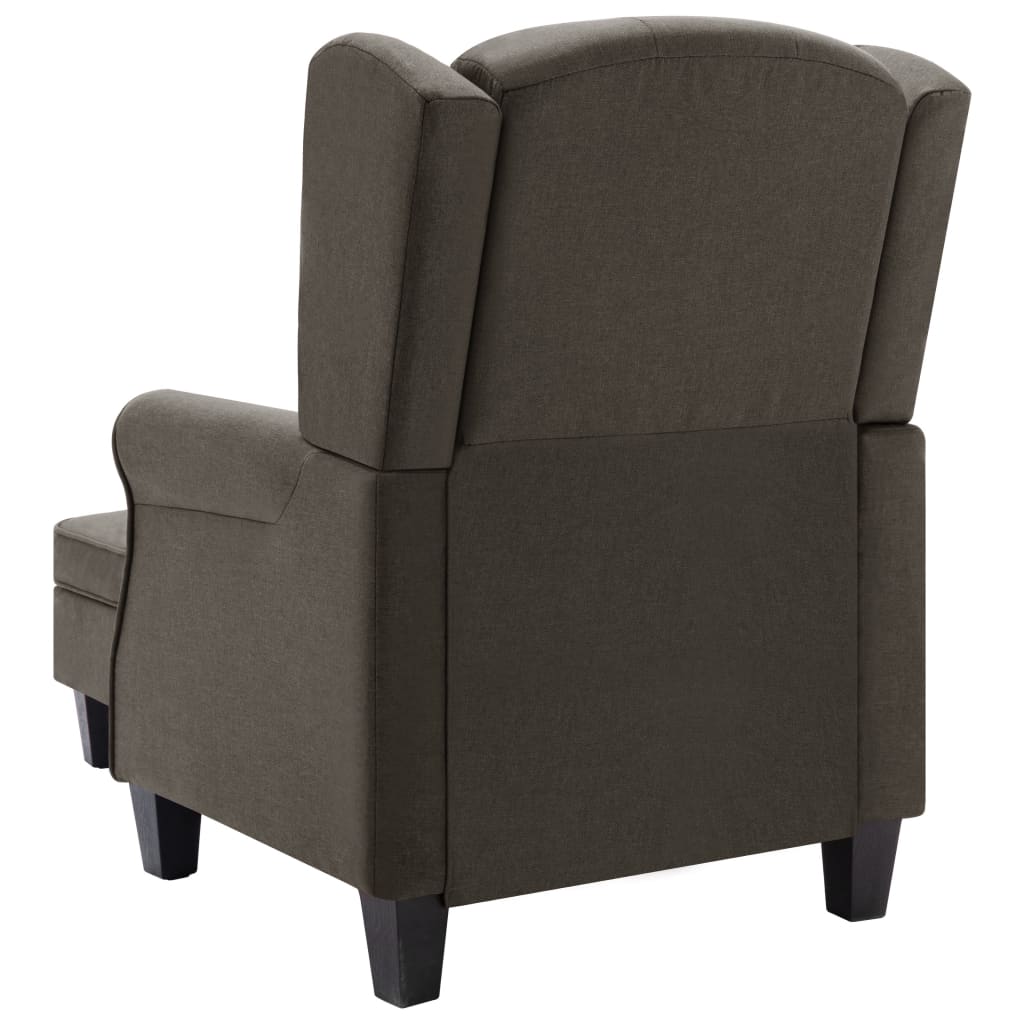 Fauteuil met voetenbankje stof taupe