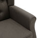 Fauteuil met voetenbankje stof taupe