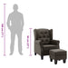 Fauteuil met voetenbankje stof taupe