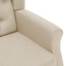 Fauteuil met voetenbankje stof crèmekleurig
