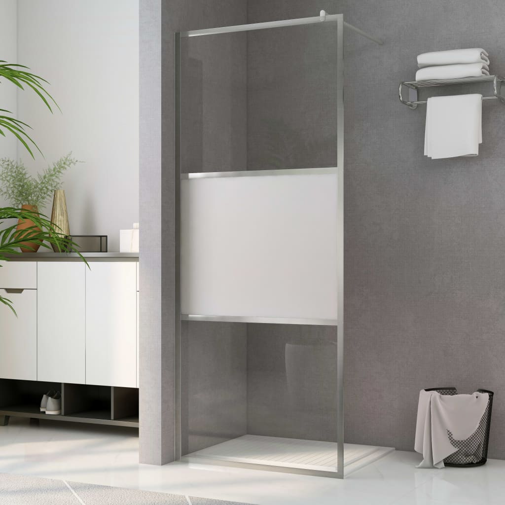 Inloopdouchewand halfmat 80x195 cm ESG-glas