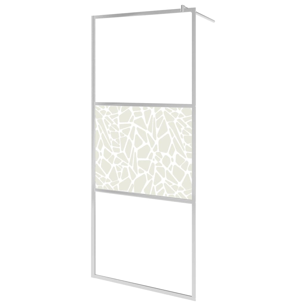Inloopdouchewand met stenenmotief 80x195 cm ESG-glas
