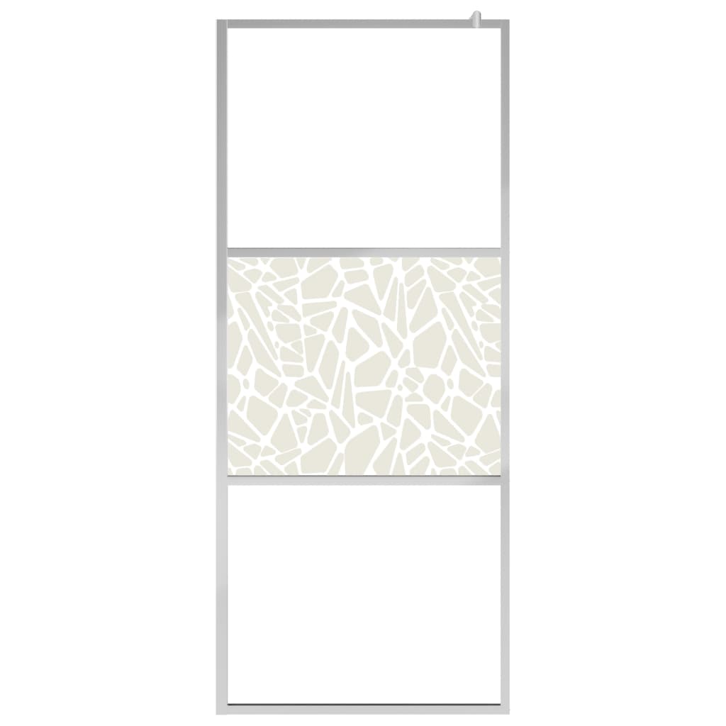 Inloopdouchewand met stenenmotief 80x195 cm ESG-glas