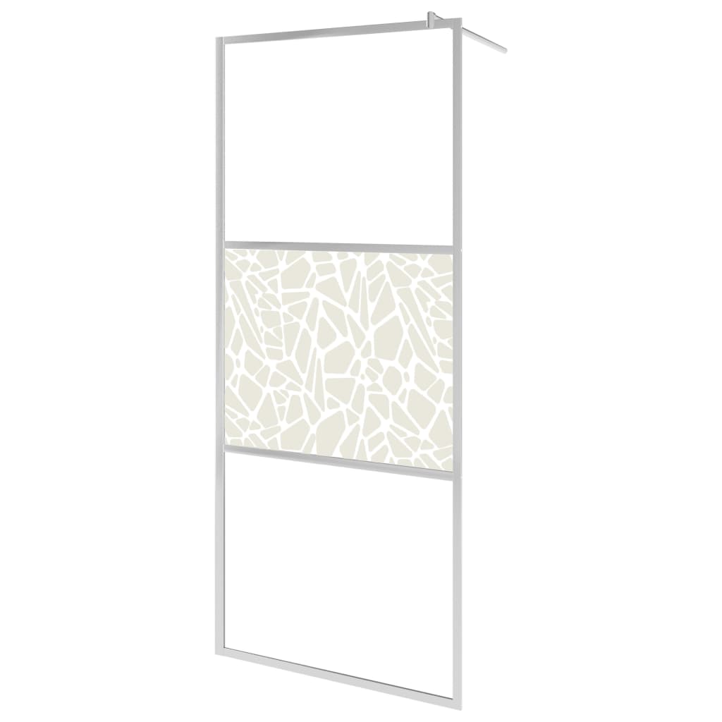 Inloopdouchewand met stenenmotief 90x195 cm ESG-glas