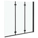 Douchewand inklapbaar 3 panelen 130x138 cm ESG zwart