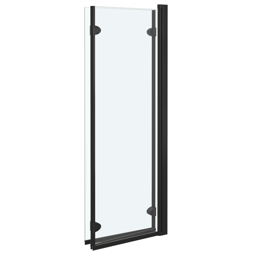 Douchewand inklapbaar 3 panelen 130x138 cm ESG zwart