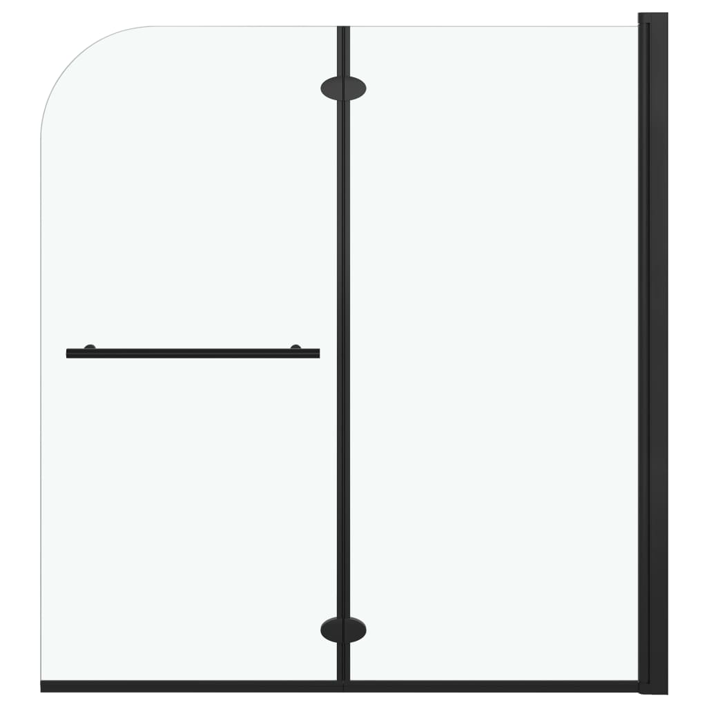 Douchewand inklapbaar 2 panelen 120x140 cm ESG zwart