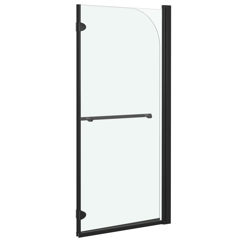 Douchewand inklapbaar 2 panelen 120x140 cm ESG zwart
