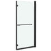 Douchewand inklapbaar 2 panelen 120x140 cm ESG zwart