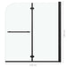 Douchewand inklapbaar 2 panelen 120x140 cm ESG zwart